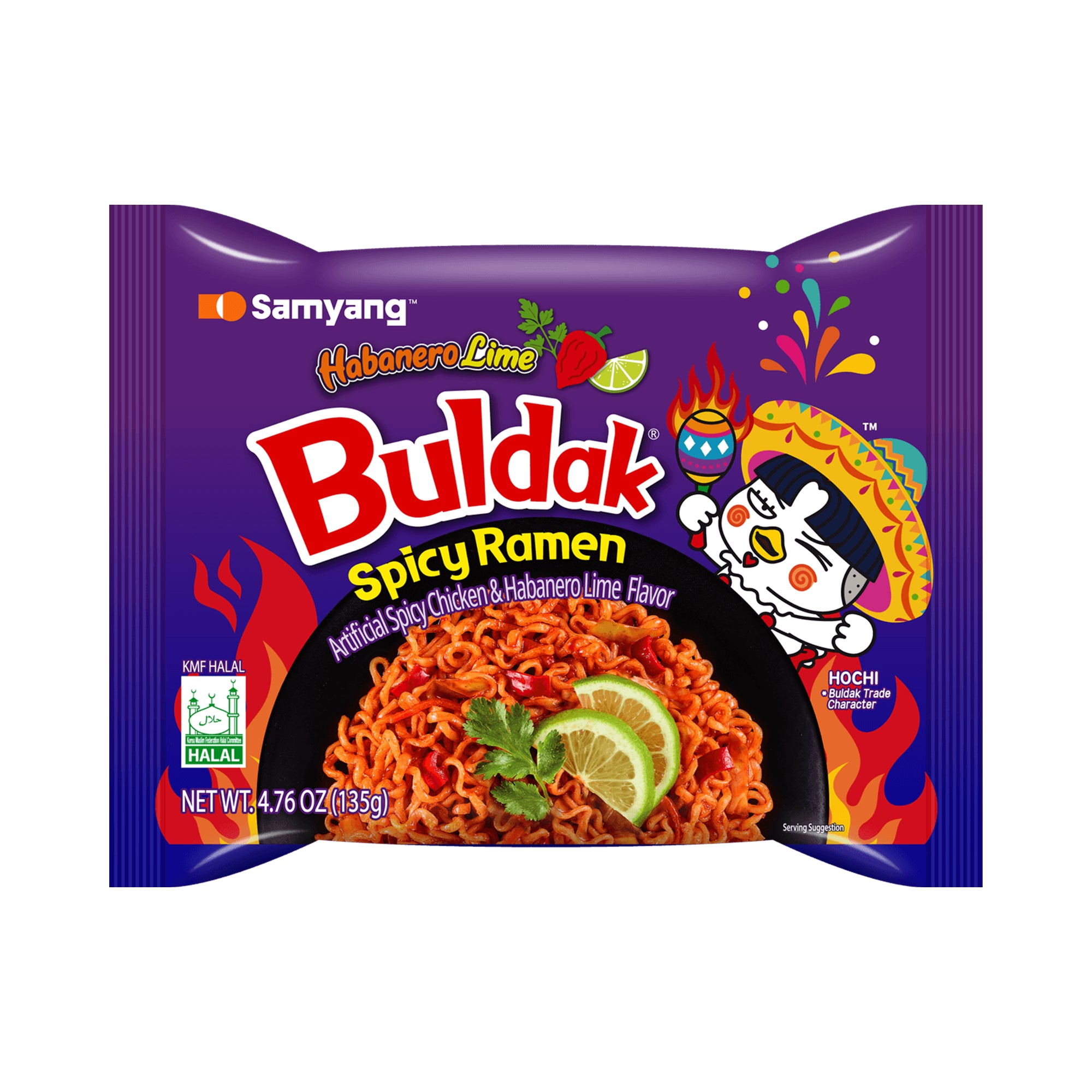 [EAN:8801073115514] BULDAK Hot Chicken Flavour Ramen - Habanero Lime, 135g
