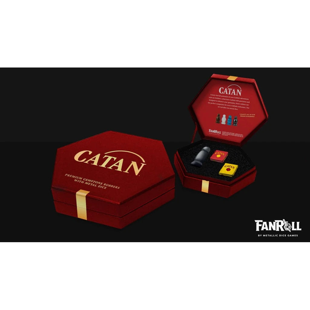Catan Upgrade dice set Robber & Metal: Hematite