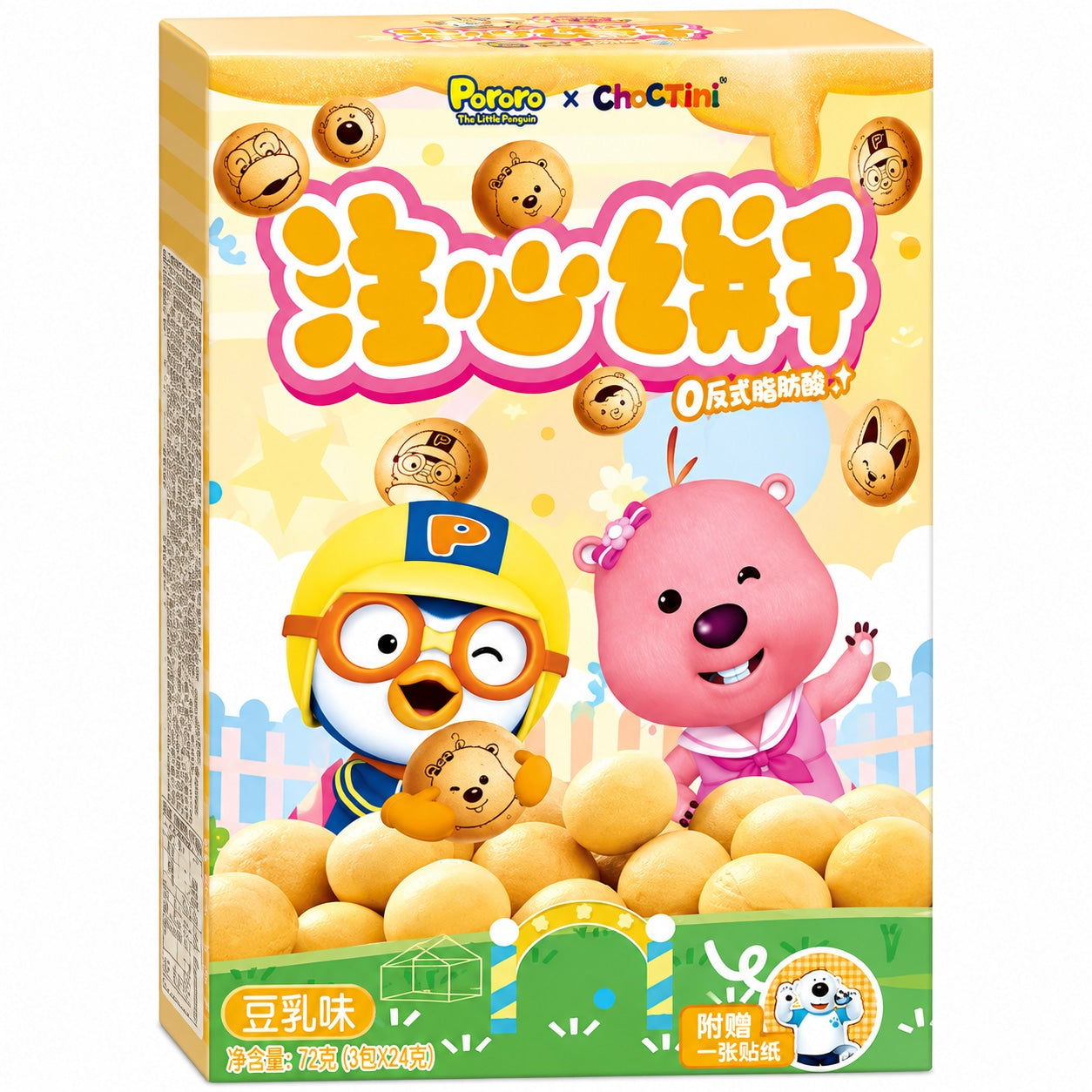[EAN:6974650510926] CHOCTIM Pororo Soy Milk Cookies 72g