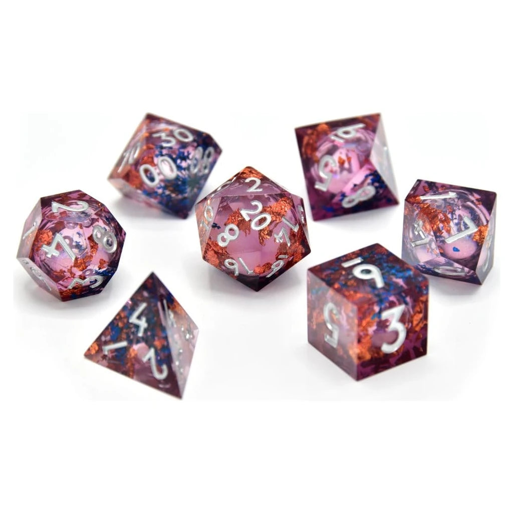 CritStones Liquid Core Dice Set Fey Mist (7)