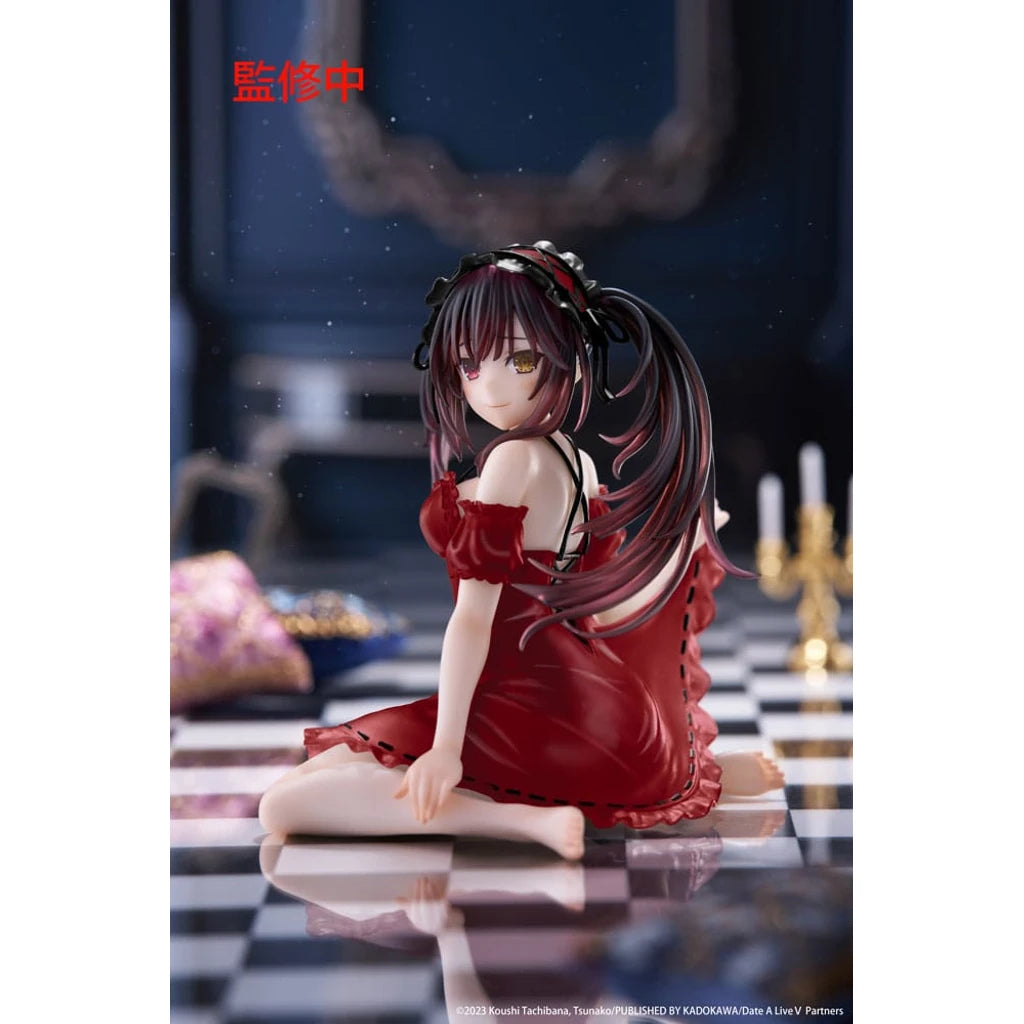 Date A Live V PVC Statue Desktop Cute Figure Kurumi Tokisaki Nightwear Ver. Renewal 13 cm