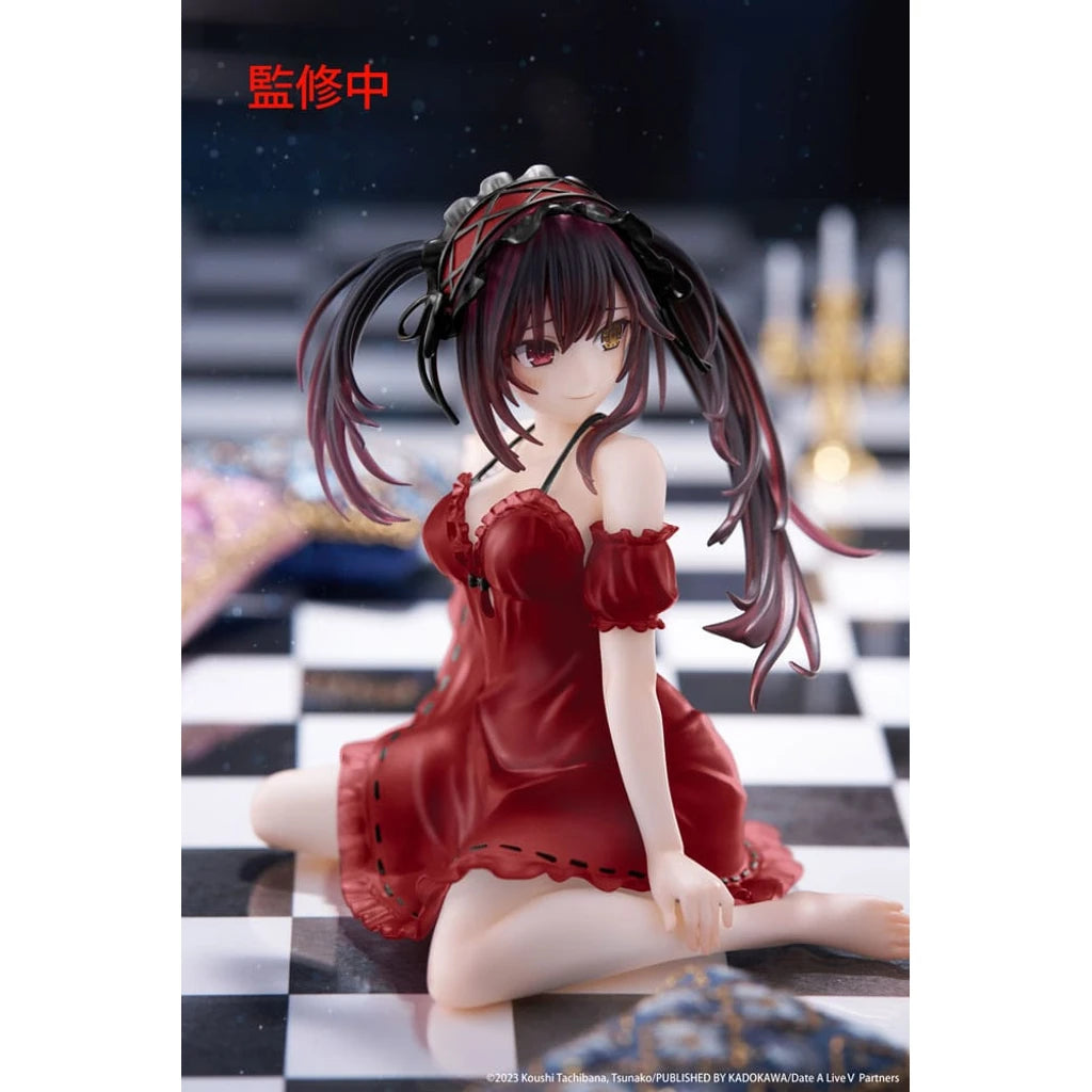 Date A Live V PVC Statue Desktop Cute Figure Kurumi Tokisaki Nightwear Ver. Renewal 13 cm