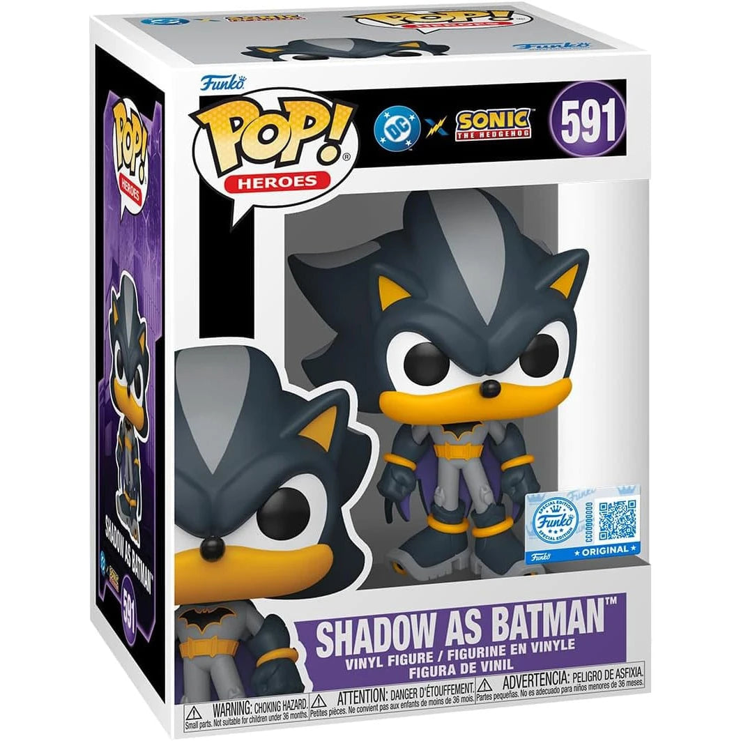 DC's Justice League and Sonic the Hedgehog POP! Movies Vinyl Figures Shadow/Batman 9 cm