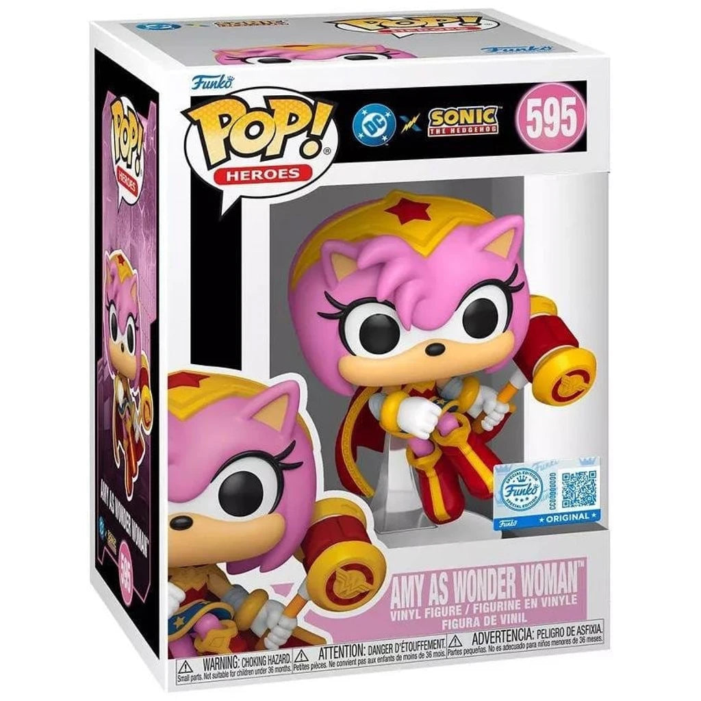DC x Sonic the Hedgehog POP! Heroes Vinyl Figure Amy as Wonder Woman 9 cm