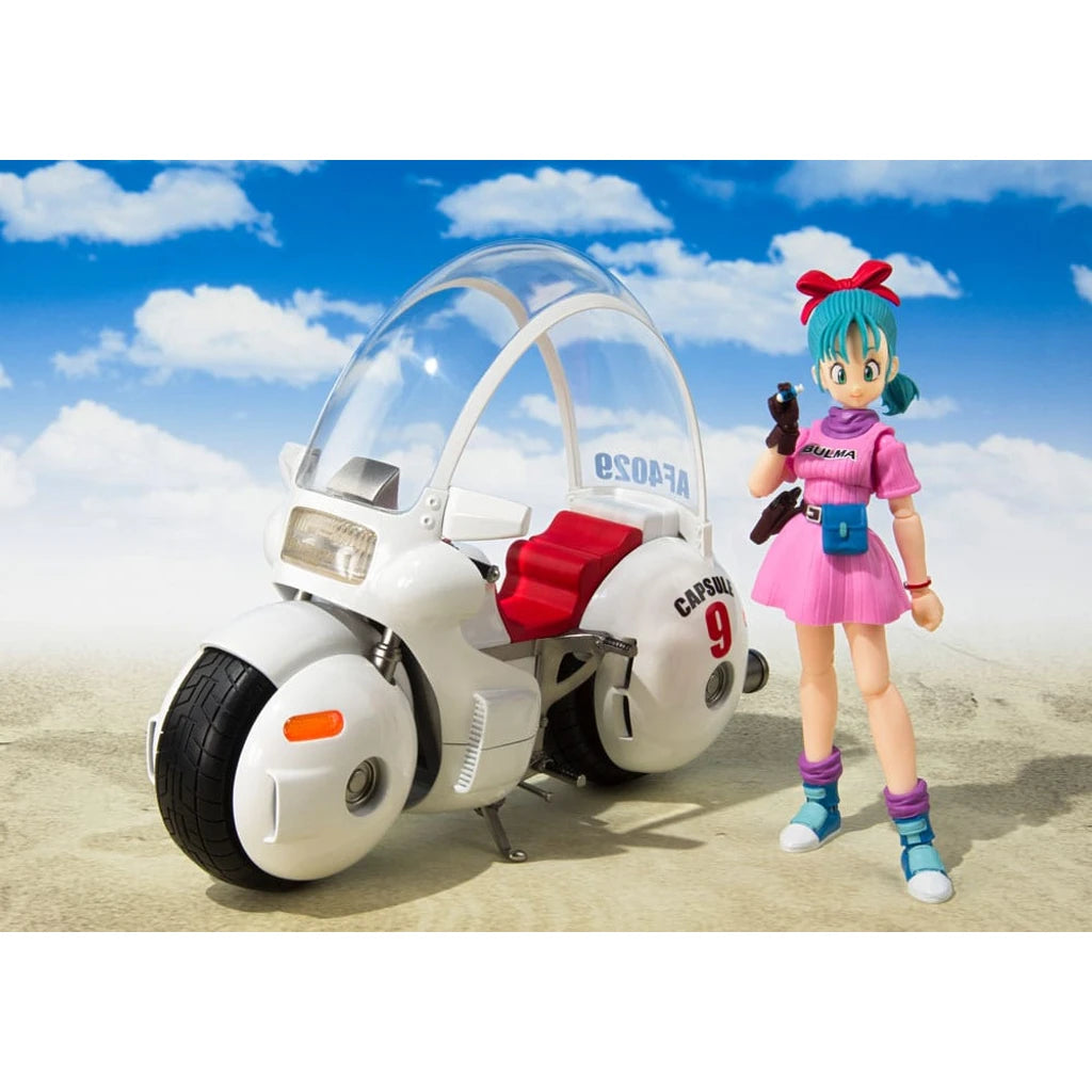 Dragon Ball S.H. Figuarts Vehicle with Figure Bulma's Motorcycle Hoipoi Capsule No. 9 17 cm