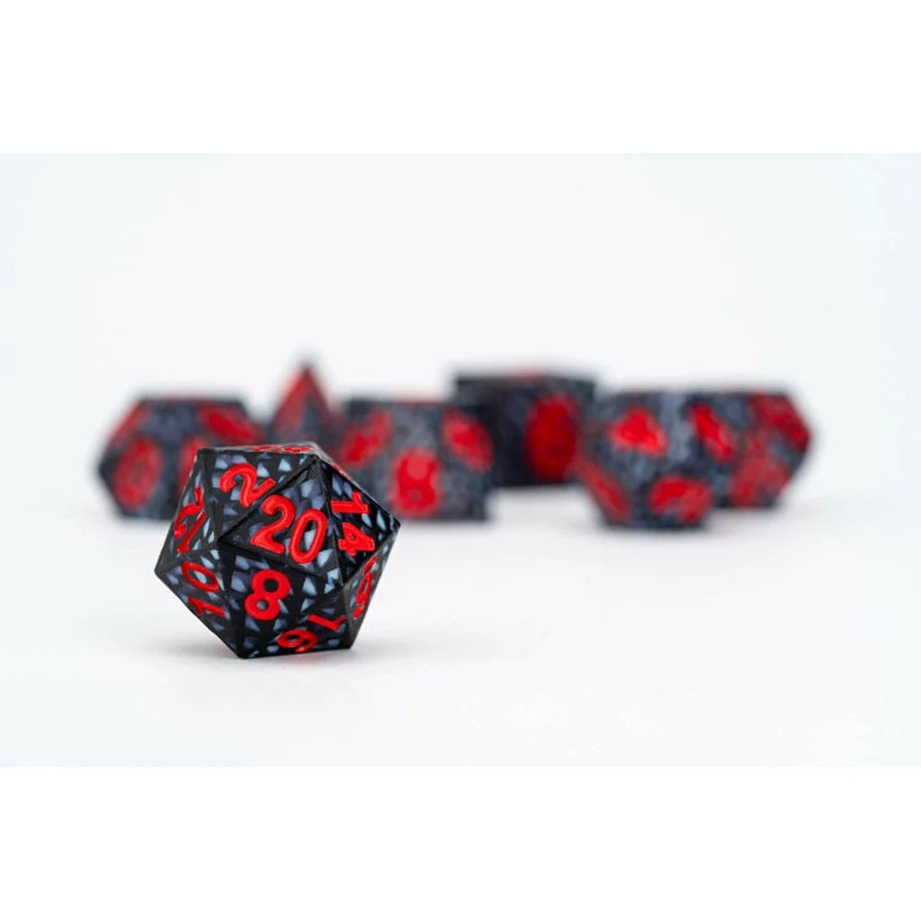 Dragon Storm Sharp Edge Silicone Dice Set Black Dragon Scales (7)