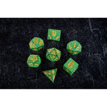 Dragon Storm Sharp Edge Silicone Dice Set Green Dragon Scales (7)