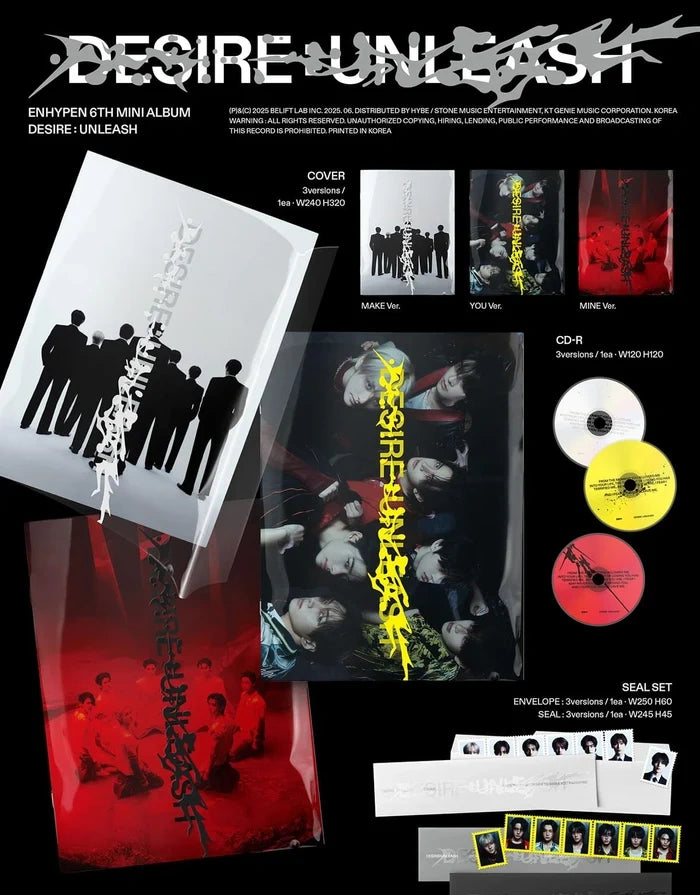 [EAN:8809704432498][IMG:1] ENHYPEN – DESIRE : UNLEASH | 6th Mini Album | 2025 CD - Random Ver.