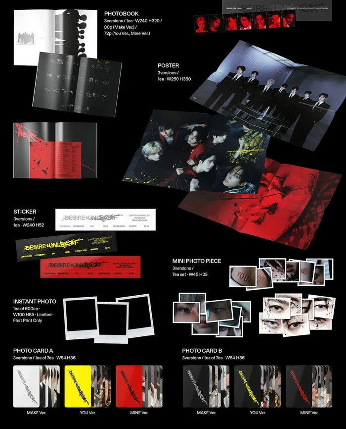 [EAN:8809704432498][IMG:2] ENHYPEN – DESIRE : UNLEASH | 6th Mini Album | 2025 CD - Random Ver.