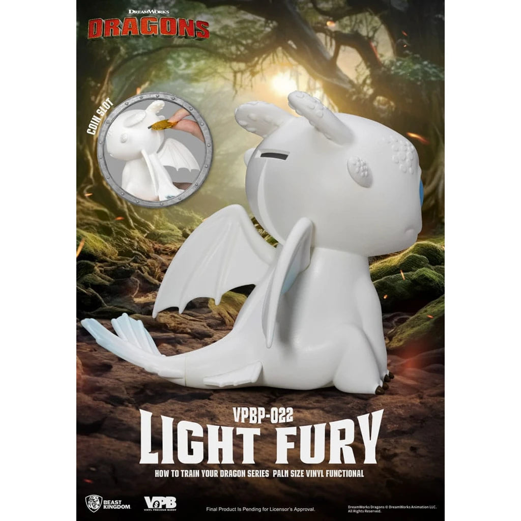 How To Train Your Dragon Piggy Vinyl Bank Light Fury 12 cm