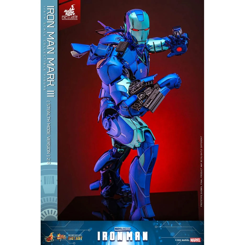 Iron Man Movie Masterpiece Diecast Action Figure 1/6 Iron Man Mark III (Stealth Mode Ver.) 2.0 Hot Toys Exclusive 33 cm