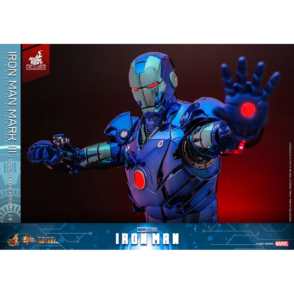 Iron Man Movie Masterpiece Diecast Action Figure 1/6 Iron Man Mark III (Stealth Mode Ver.) 2.0 Hot Toys Exclusive 33 cm