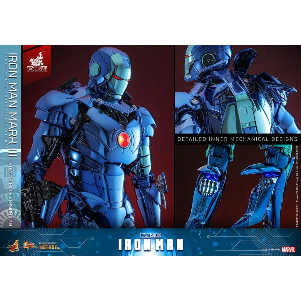Iron Man Movie Masterpiece Diecast Action Figure 1/6 Iron Man Mark III (Stealth Mode Ver.) 2.0 Hot Toys Exclusive 33 cm