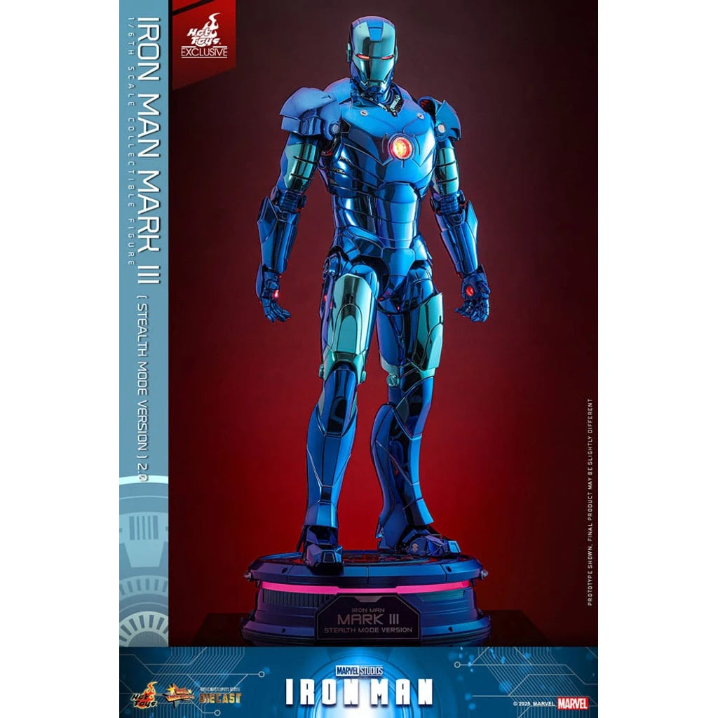 Iron Man Movie Masterpiece Diecast Action Figure 1/6 Iron Man Mark III (Stealth Mode Ver.) 2.0 Hot Toys Exclusive 33 cm