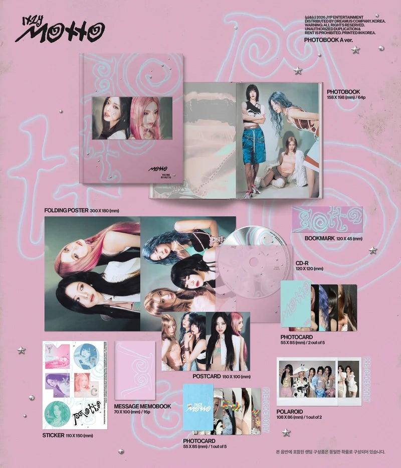 [EAN:8809954226274][IMG:1] ITZY - Motto l 12th Mini Album l PHOTOBOOK Ver. l 2026 CD - Random Ver.