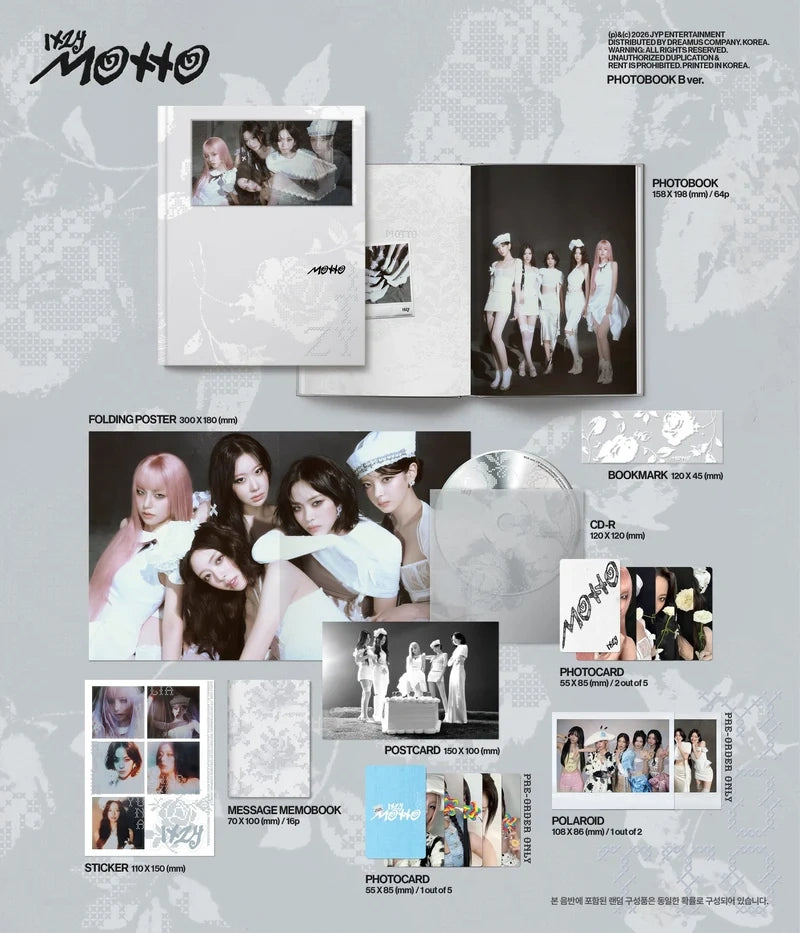 [EAN:8809954226274][IMG:2] ITZY - Motto l 12th Mini Album l PHOTOBOOK Ver. l 2026 CD - Random Ver.