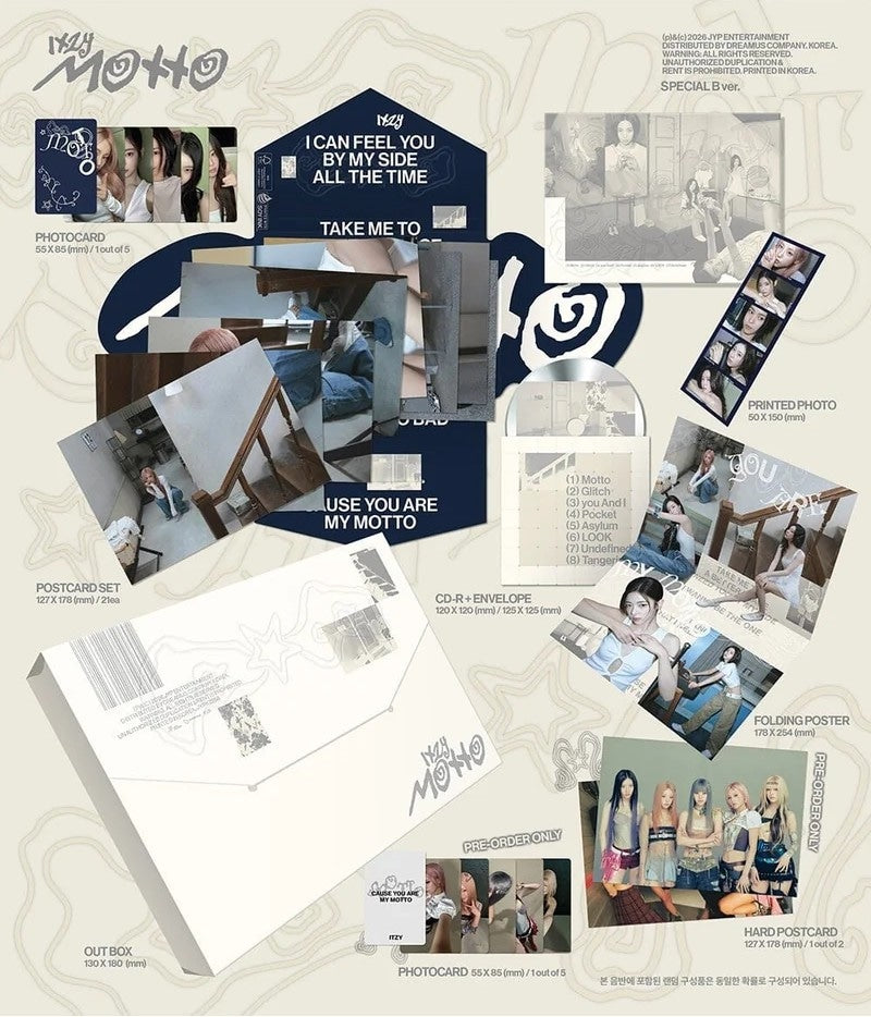 [EAN:8809954226328][IMG:4] ITZY - Motto l 12th Mini Album l Special Ver. l 2026 CD - Random Ver.