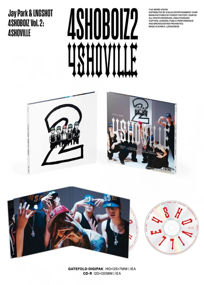 [EAN:8804775474002][IMG:1] JAY PARK & LNGSHOT - 4SHOBOIZ VOL. 2: 4SHOVILLE | Mixtape | 2026 CD