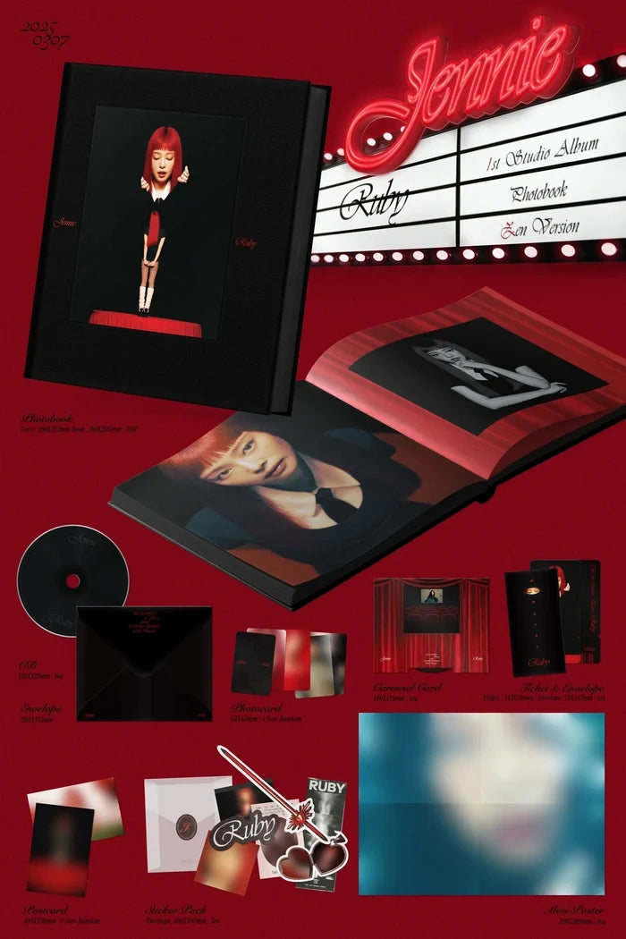[EAN:8804775453052][IMG:2] JENNIE – Ruby l 1st Studio Album l Photobook Ver. l 2025 CD - Random Ver.