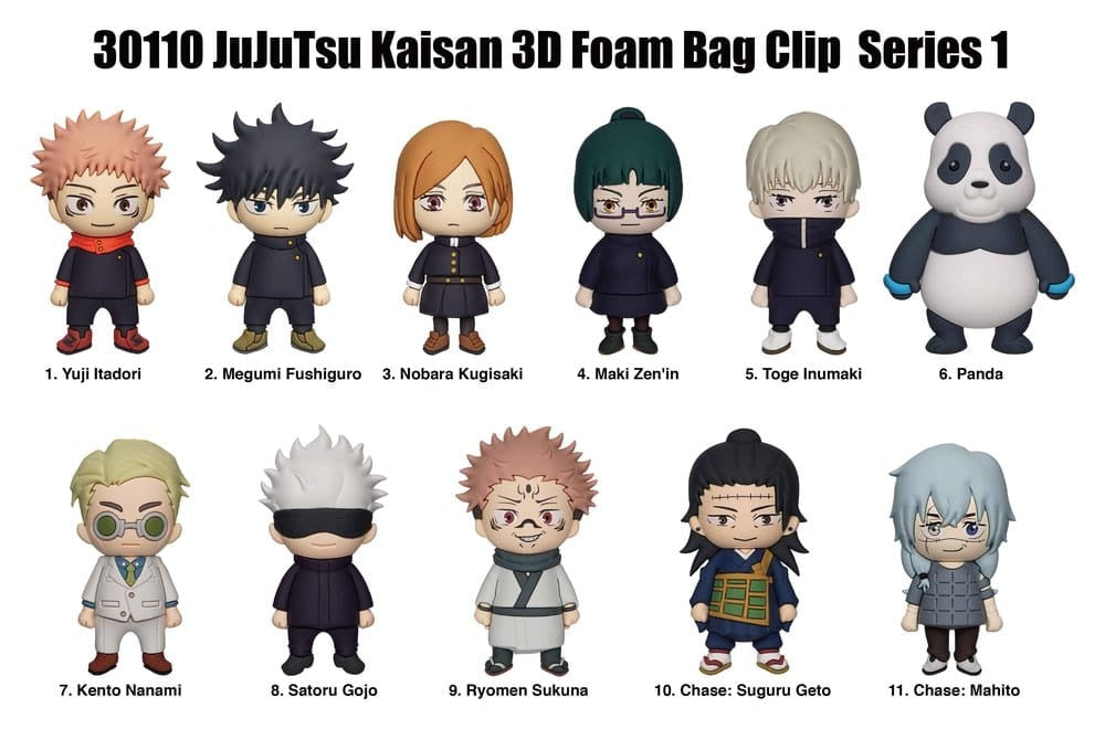 [EAN:077764301100] Jujutsu Kaisen 3D Mystery PVC Bag Clips Serie 1