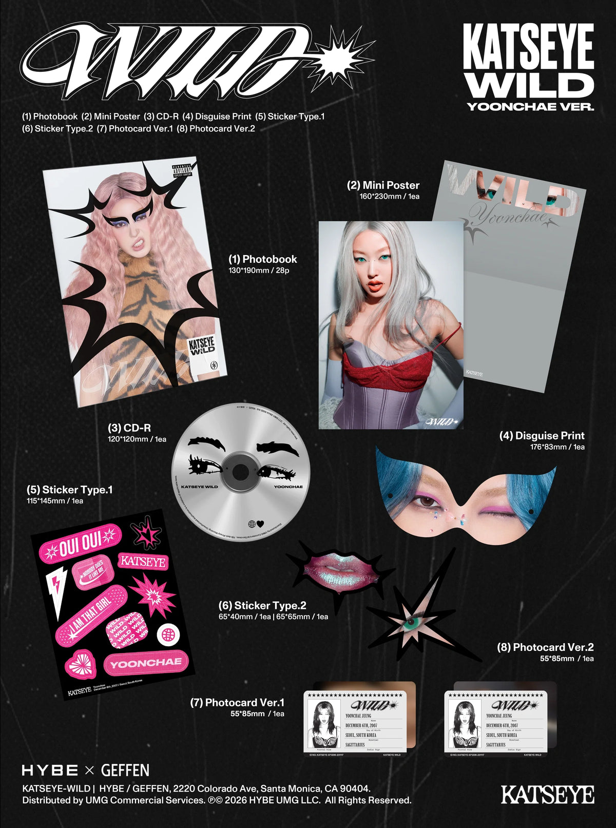 [EAN:0199957676748][IMG:1] KATSEYE - WILD | 3rd EP Album | Member Ver. | 2026 CD - Yoonchae Ver.