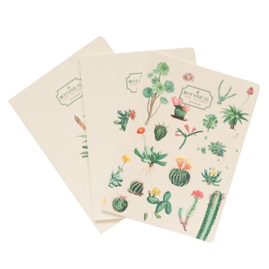 Kokonote Botanical Cacti A5 Notebooks - Set of 3