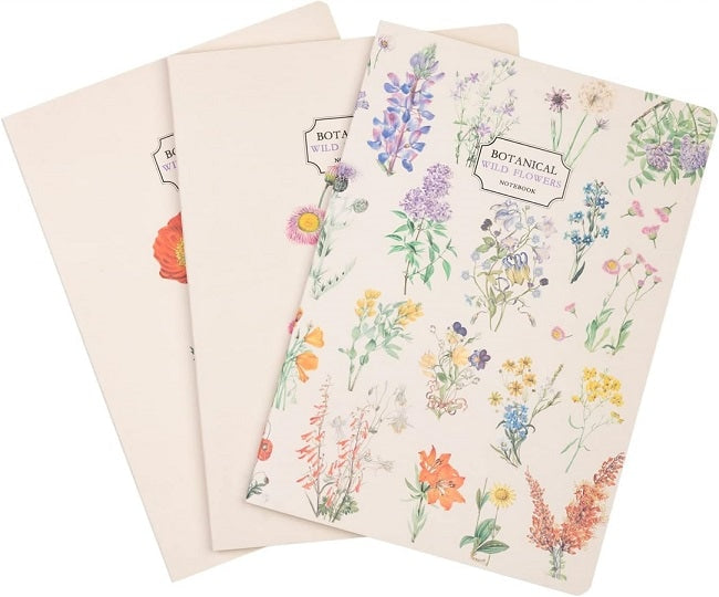 Kokonote Botanical Wild Flowers A5 Notebooks - Set of 3