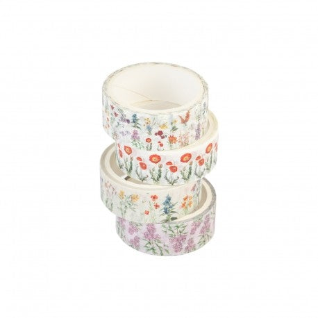 Kokonote Botanical Wild Flowers Washi Tape - Set of 4