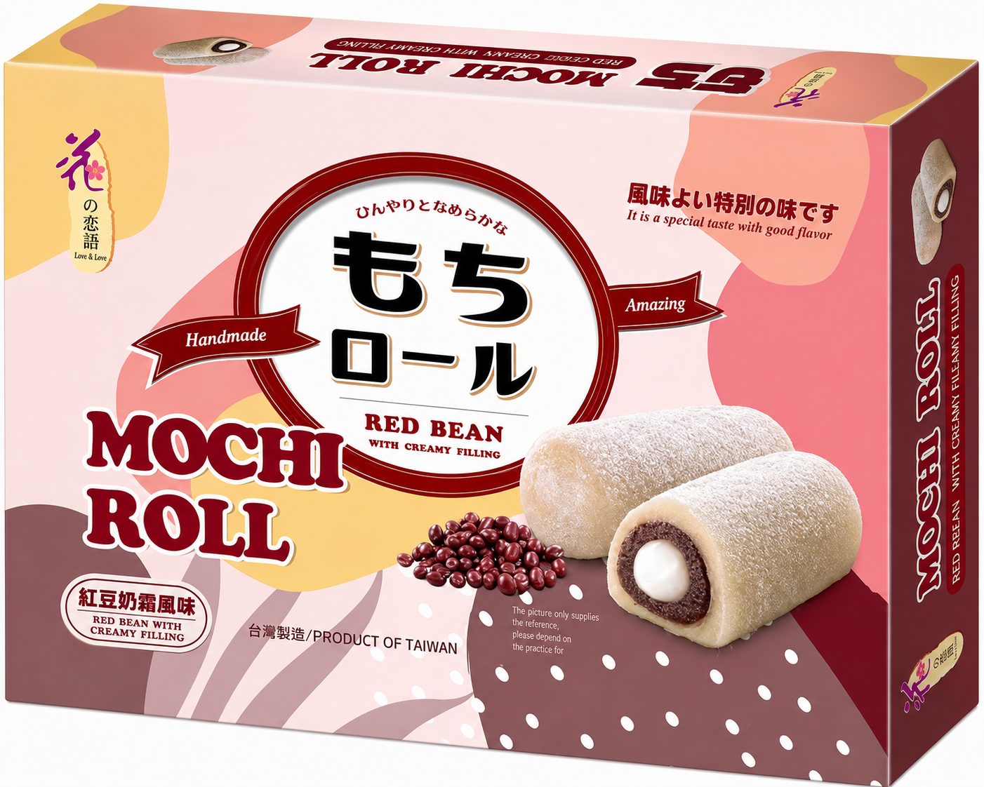 [EAN:4712928343034] LOVE&LOVE Handmade Mochi - Red Bean with Creamy Filling 150g