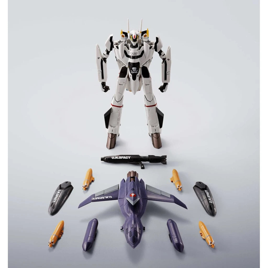 Macross 7 Hi-Metal R Action Figure VF-0S Phoenix (Roy Focker Use) & QF-2200D-B Ghost Set 14 cm