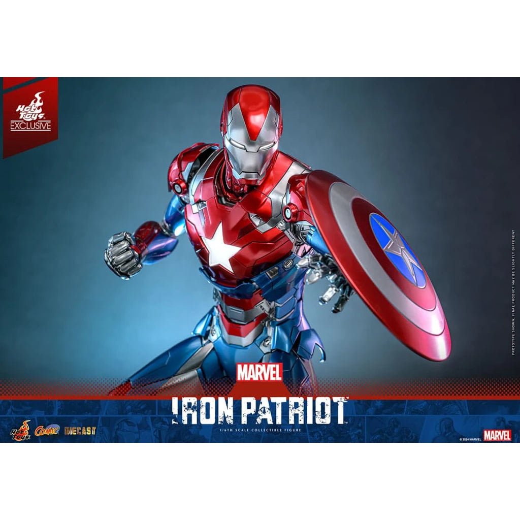 Marvel Comic Diecast Masterpiece Action Figure 1/6 Iron Patriot Hot Toys Exclusive 32 cm