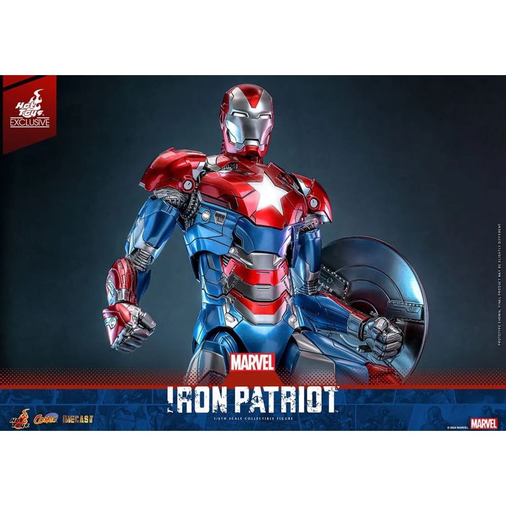 Marvel Comic Diecast Masterpiece Action Figure 1/6 Iron Patriot Hot Toys Exclusive 32 cm