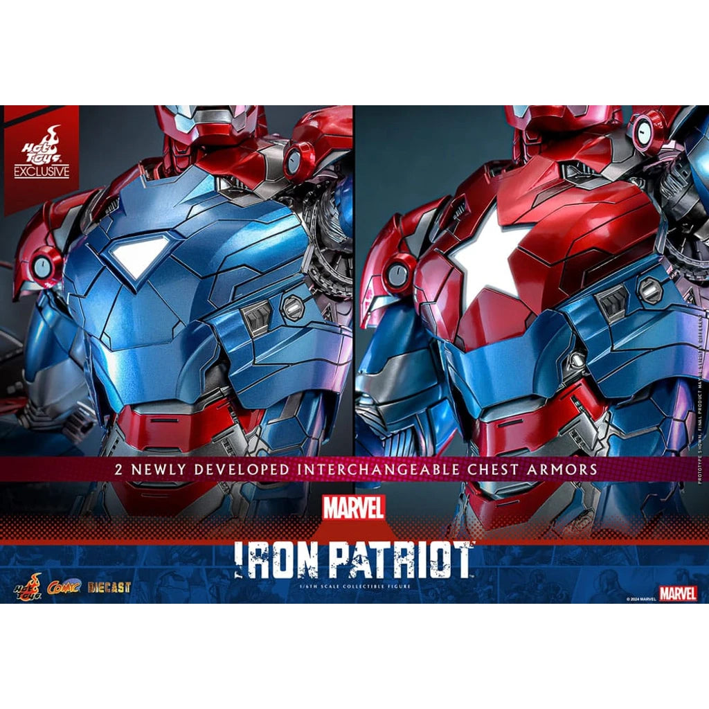 Marvel Comic Diecast Masterpiece Action Figure 1/6 Iron Patriot Hot Toys Exclusive 32 cm