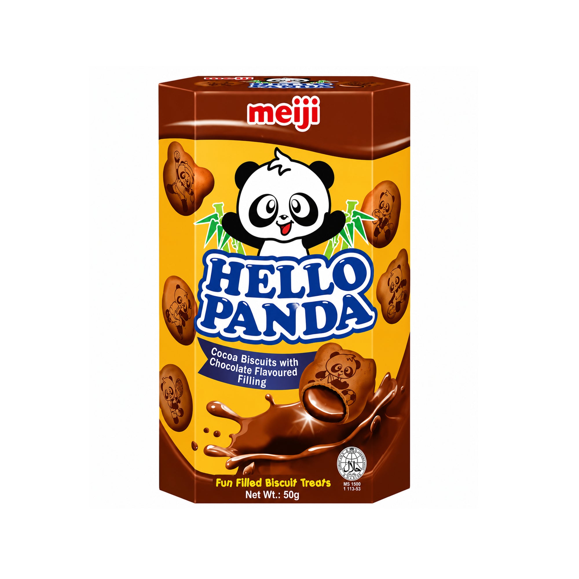 [EAN:8888077102108] MEIJI HELLO PANDA Chocolate Cream Chocolate Biscuits, 50g