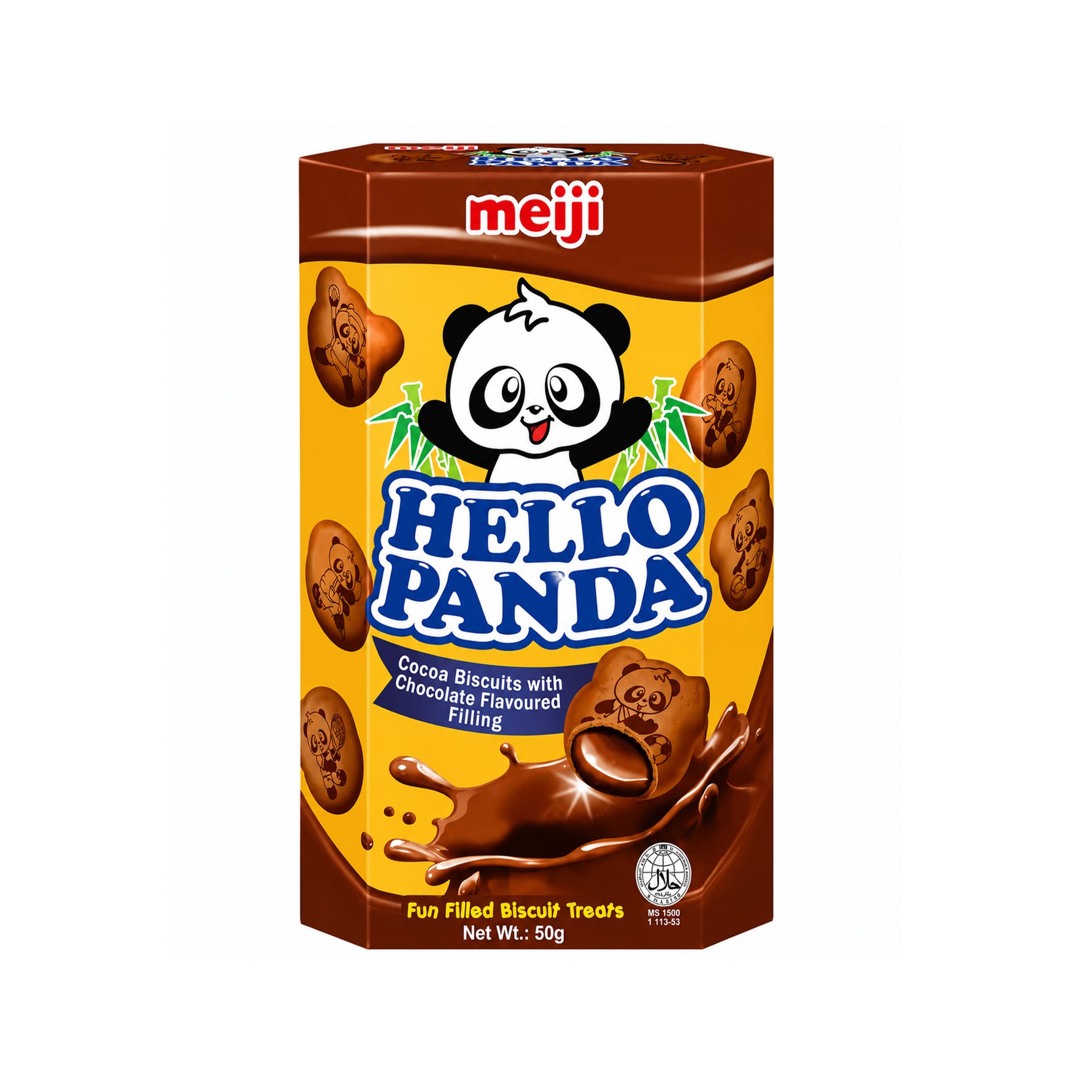 [EAN:8888077102108] MEIJI HELLO PANDA Chocolate Cream Chocolate Biscuits, 50g