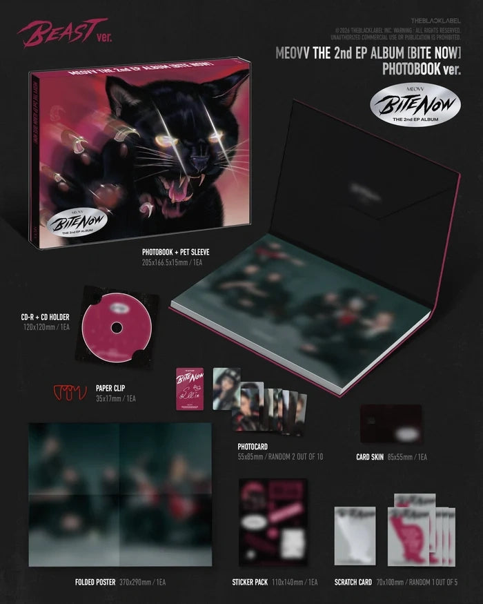 [EAN:8800367489393][IMG:1] MEOVV - BITE NOW | 2nd EP Album | PHOTOBOOK Ver. | 2026 CD - Random Ver.