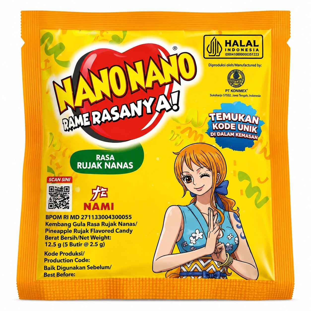[EAN:8998685024003] NANO NANO One Piece Pineapple Candy 12.5g