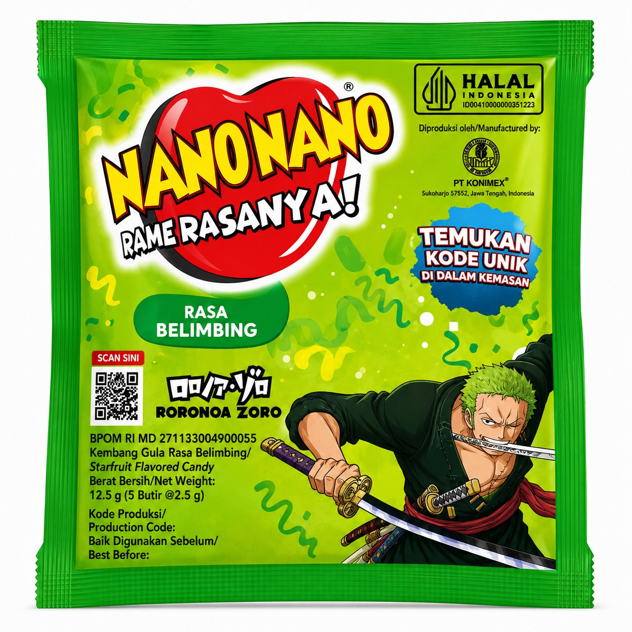 [EAN:8998685023006] NANO NANO One Piece Star Fruit Candy 12.5g