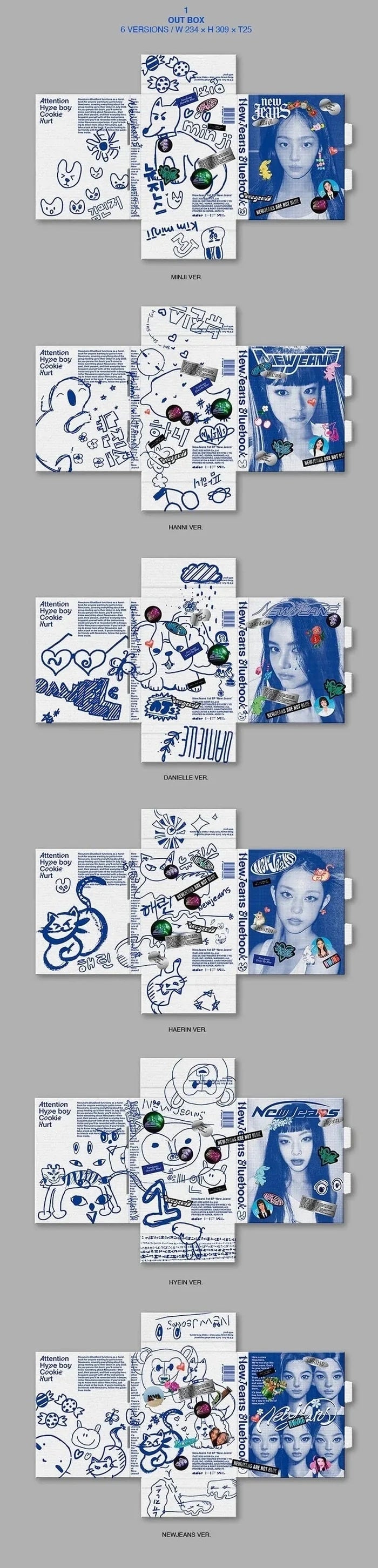 [EAN:8809848757822][IMG:1] NEWJEANS – NEW JEANS | 1 EP | BLUEBOOK Ver. | 2022 CD - Random Ver.
