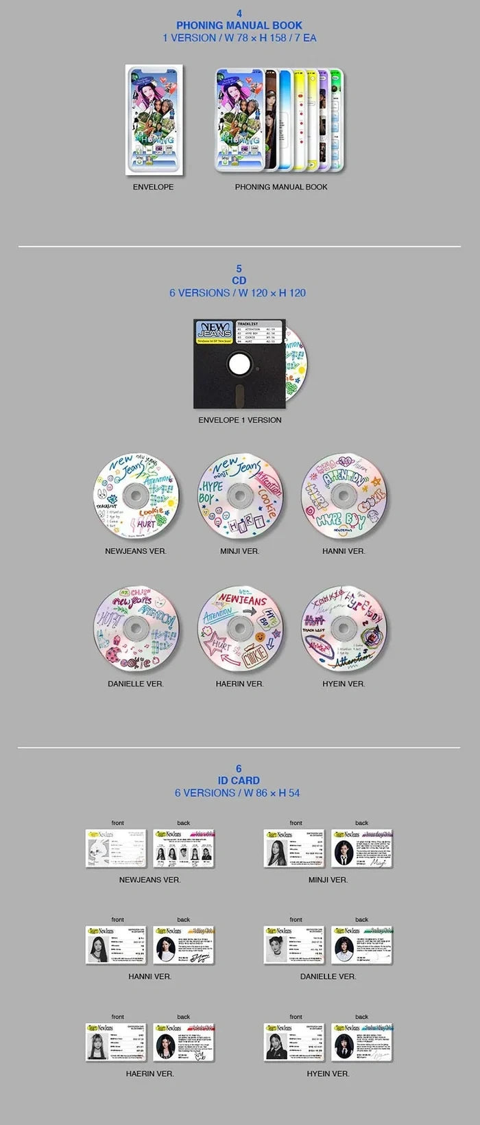 [EAN:8809848757822][IMG:4] NEWJEANS – NEW JEANS | 1 EP | BLUEBOOK Ver. | 2022 CD - Random Ver.