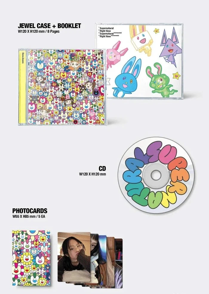 [EAN:8800250620568][IMG:3] NEWJEANS – SUPERNATURAL | DOUBLE SINGLE | NJ X MURAKAMI | Drawstring Bag Ver. | 2024 CD