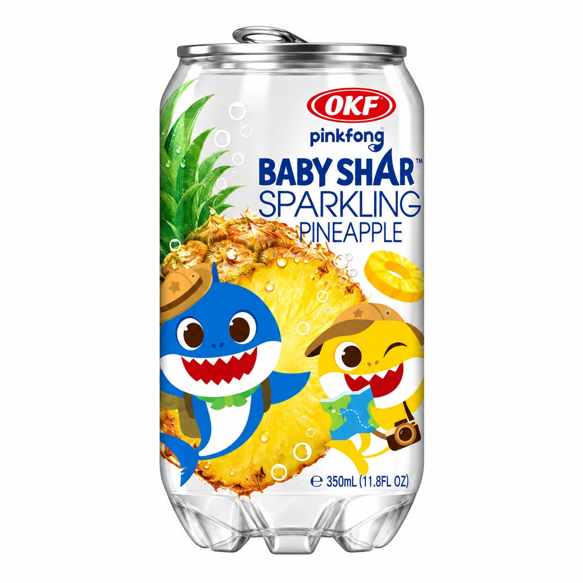 [EAN:8800307631639][IMG:1] OKF BABY SHARK Sparkling Pineapple Flavour Drink with sugar and sweetener 350 ml