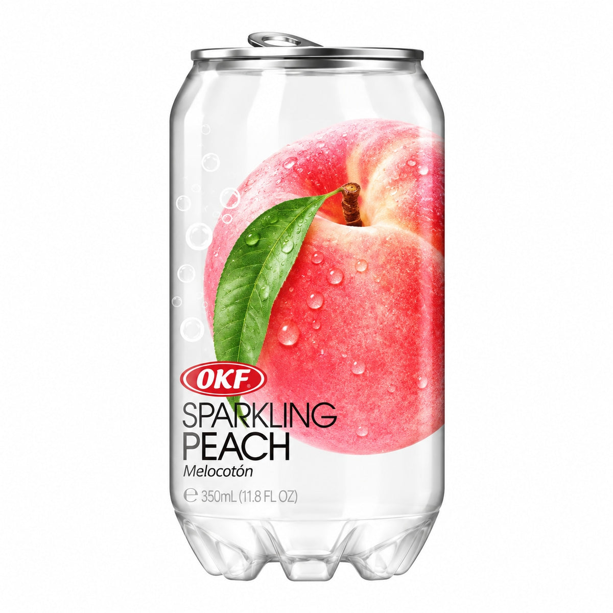 [EAN:8809713914817][IMG:1] OKF Sparkling Peach Flavour Drink with sugar and sweetener 350 ml