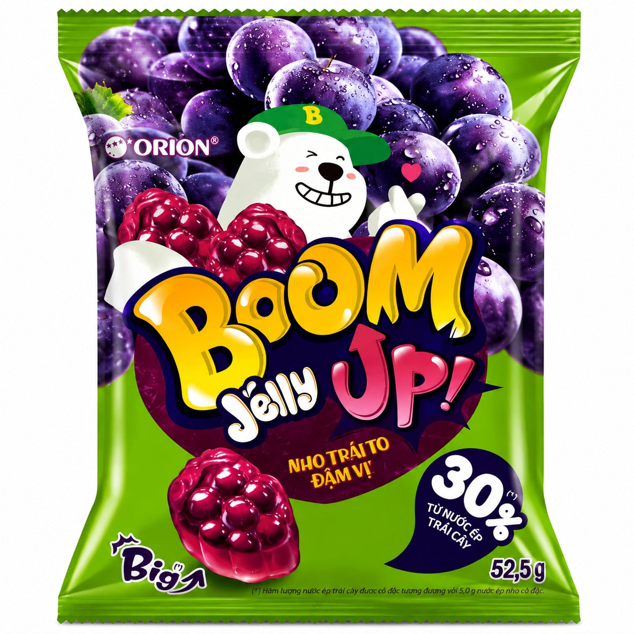 [EAN:8936036027983] ORION Boom Jelly Gummy Grape 52.5g