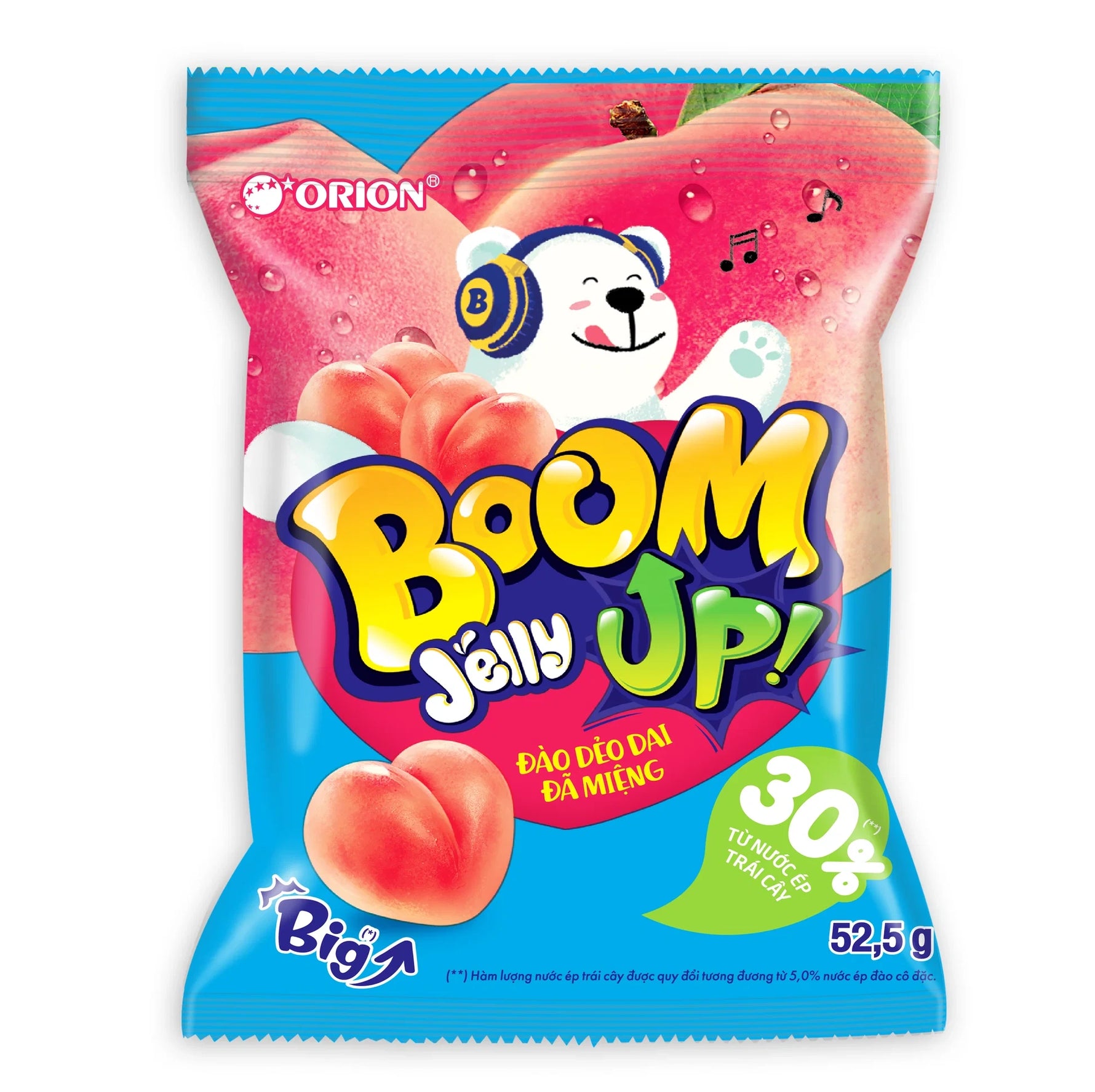 [EAN:8936036027976] ORION Boom Jelly Gummy Peach 52.5g