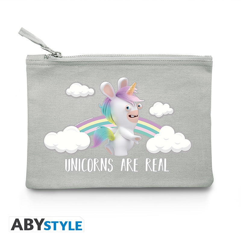 [EAN:3700789287285][IMG:1] LAPINS CRETINS - Cosmetic Case - "Lapicorne" - Grey