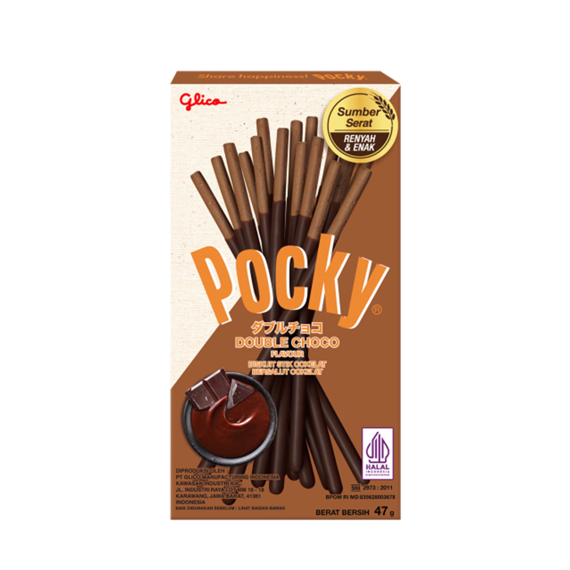 [EAN:8990044000031] POCKY Double Choco sticks, 47g