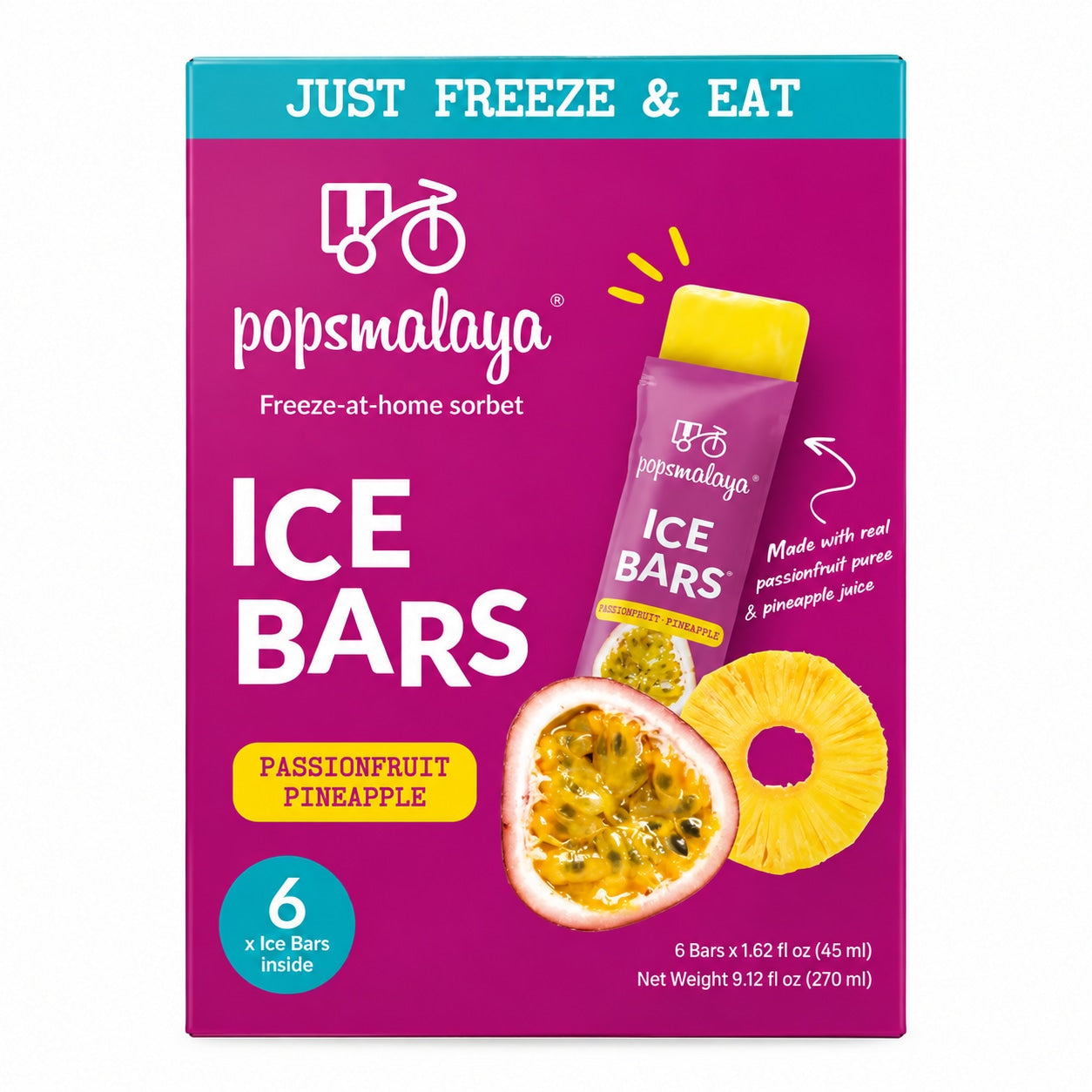 [EAN:9555855401096][IMG:1] POPSMALAYA Passionfruit Pineapple Ice Bars 270ml