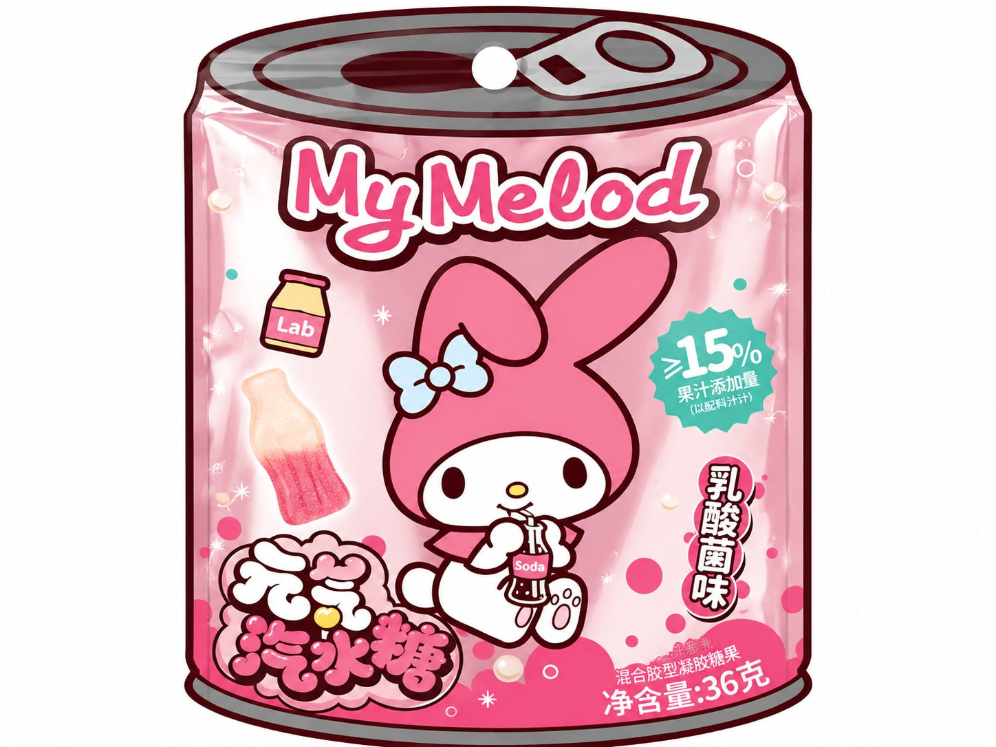 [EAN:6977381920460] QI My Melody Yogurt Soda Gummy 36g