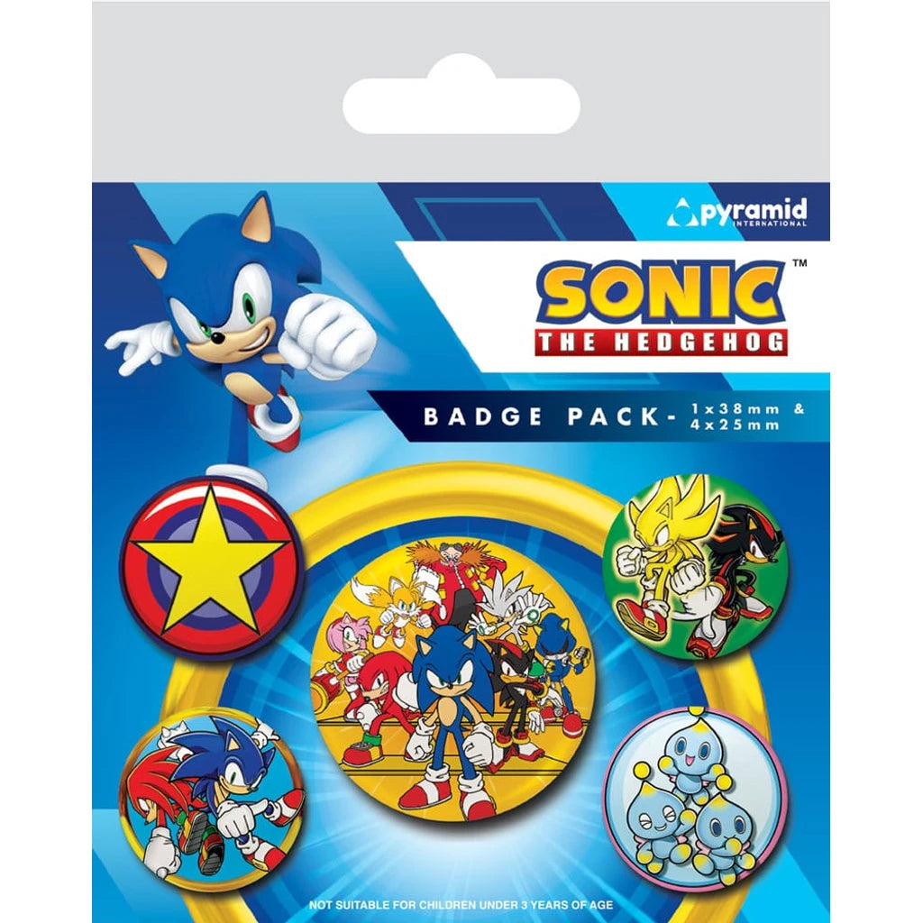 Sonic the Hedgehog Pin-Back Buttons 5-Pack Speed Team